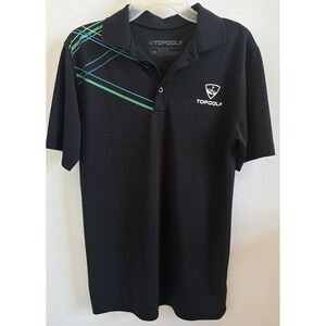 Top Golf Logo Black Performance Poly Polo Shirt Small